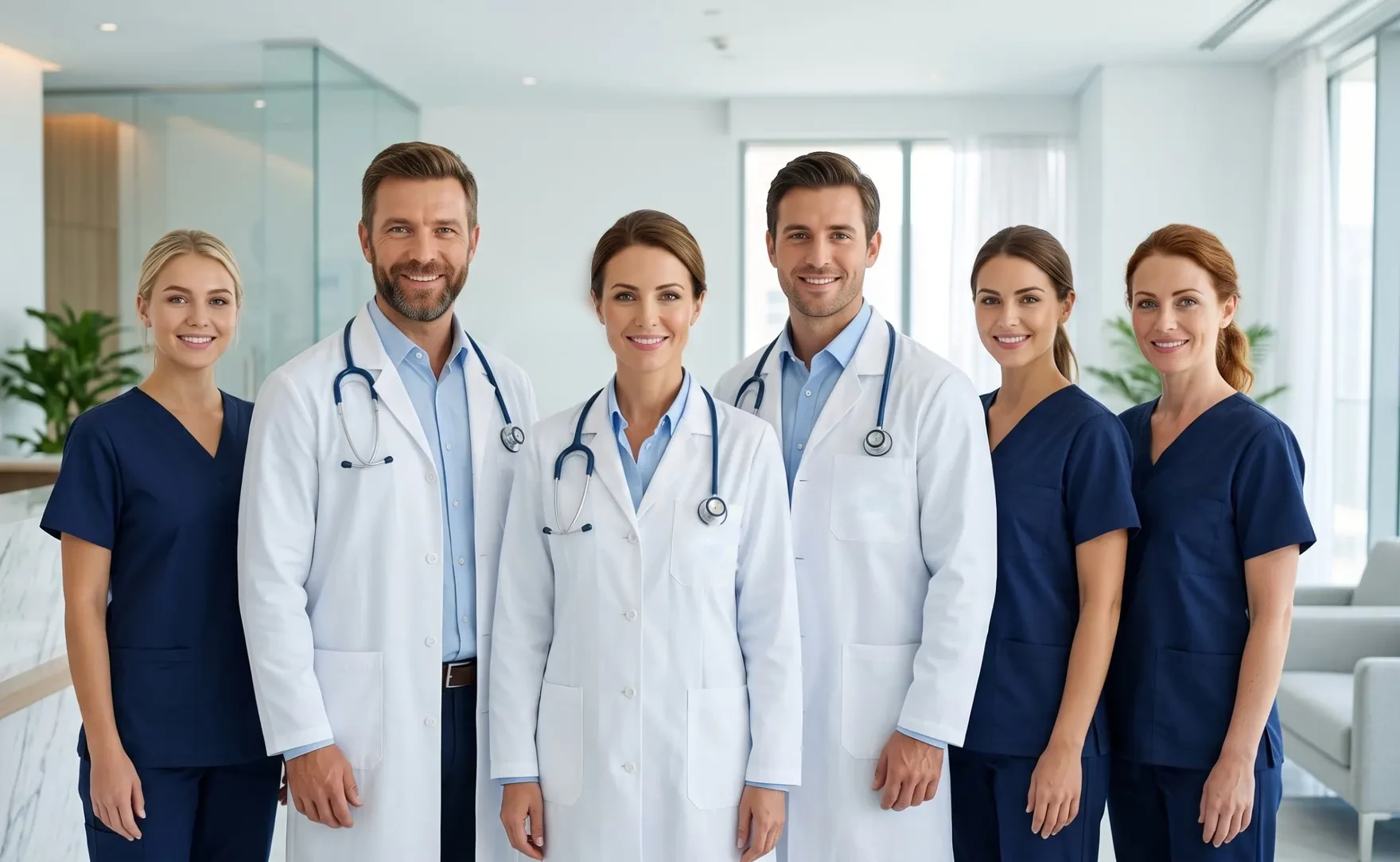 Doctors and nurses ready for a home visit in Dubai